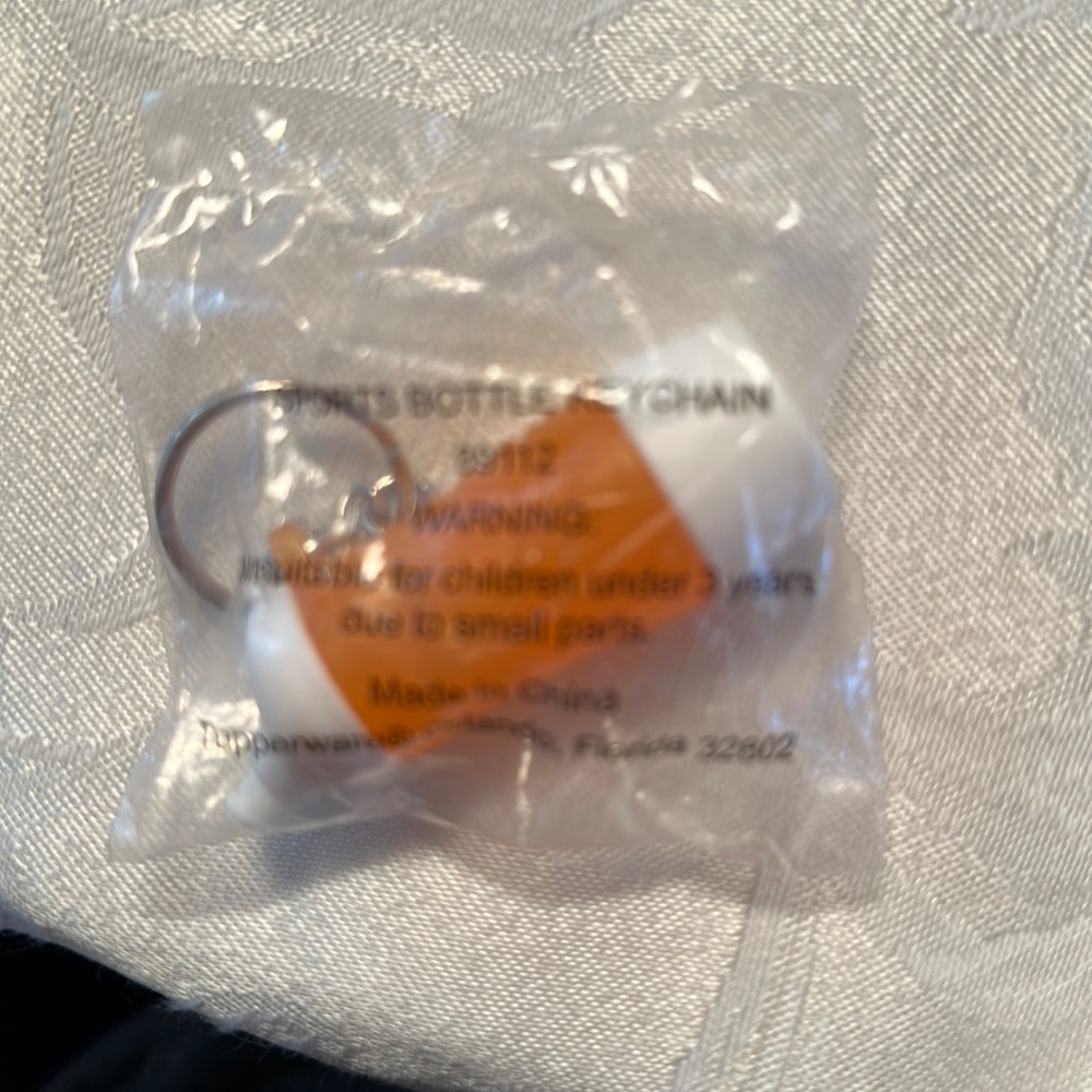 Miniature tupperware sports bottle keychain